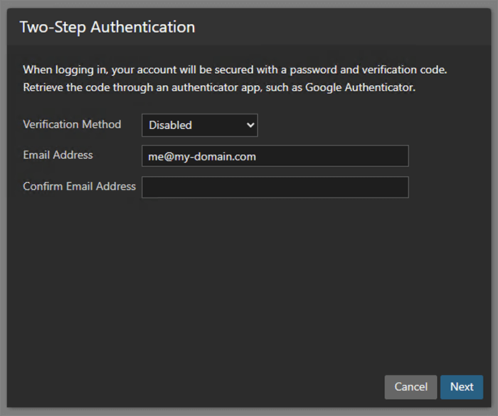 Two-Step Authentication