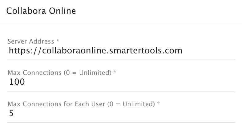 screen shot of configuring Collabora