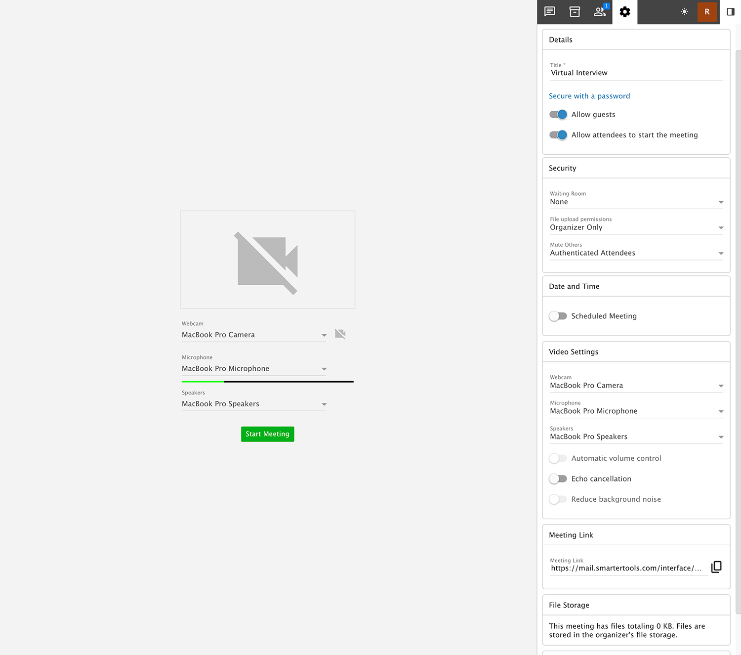 Online Meeting Settings