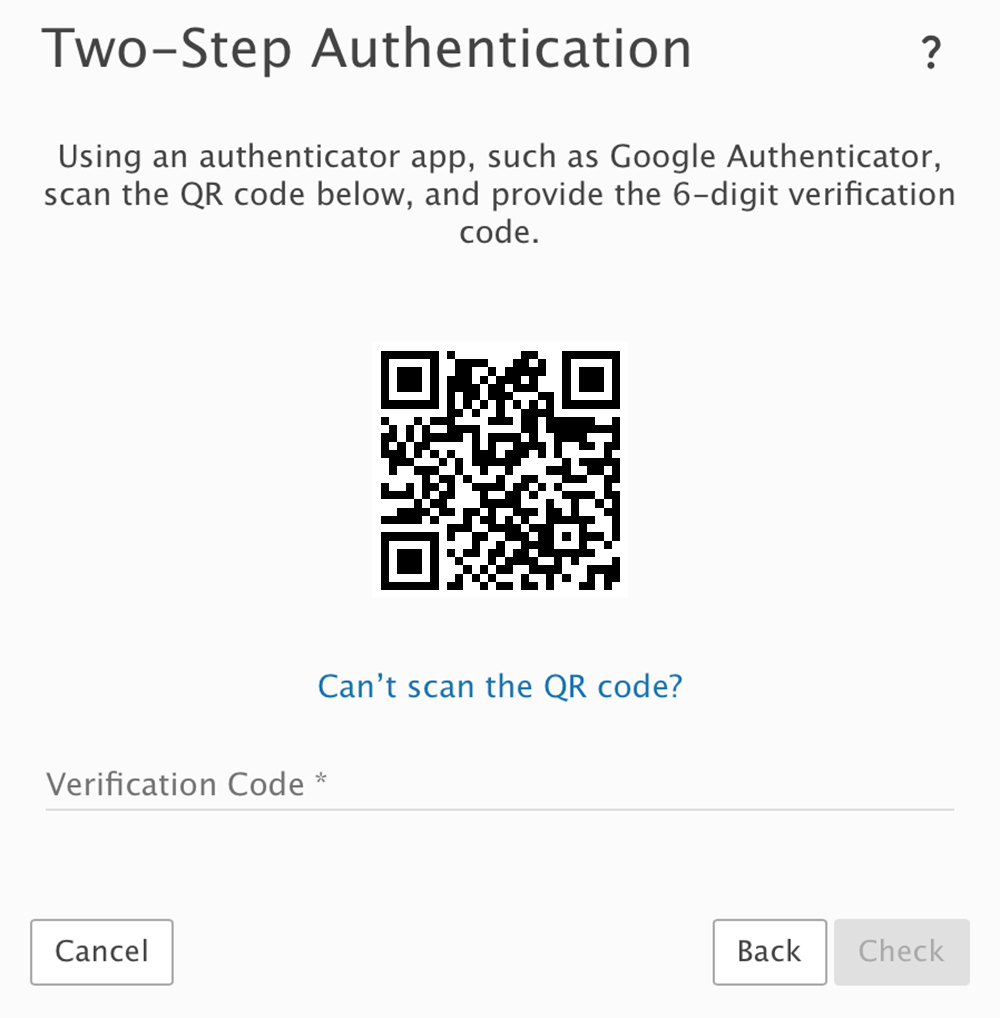 Two-Step Authentication set up on an authenticator app