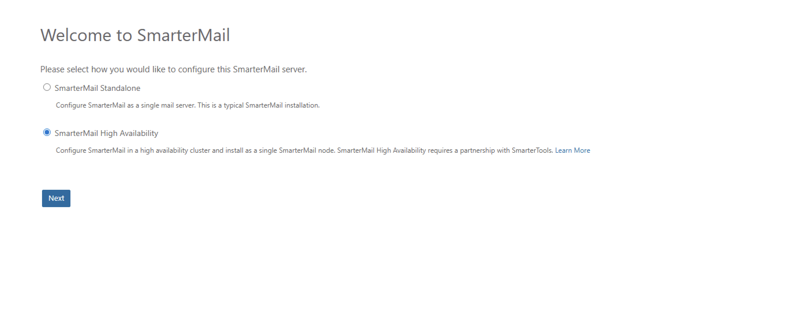 SmarterMail HA Node 
    Set Up Initial