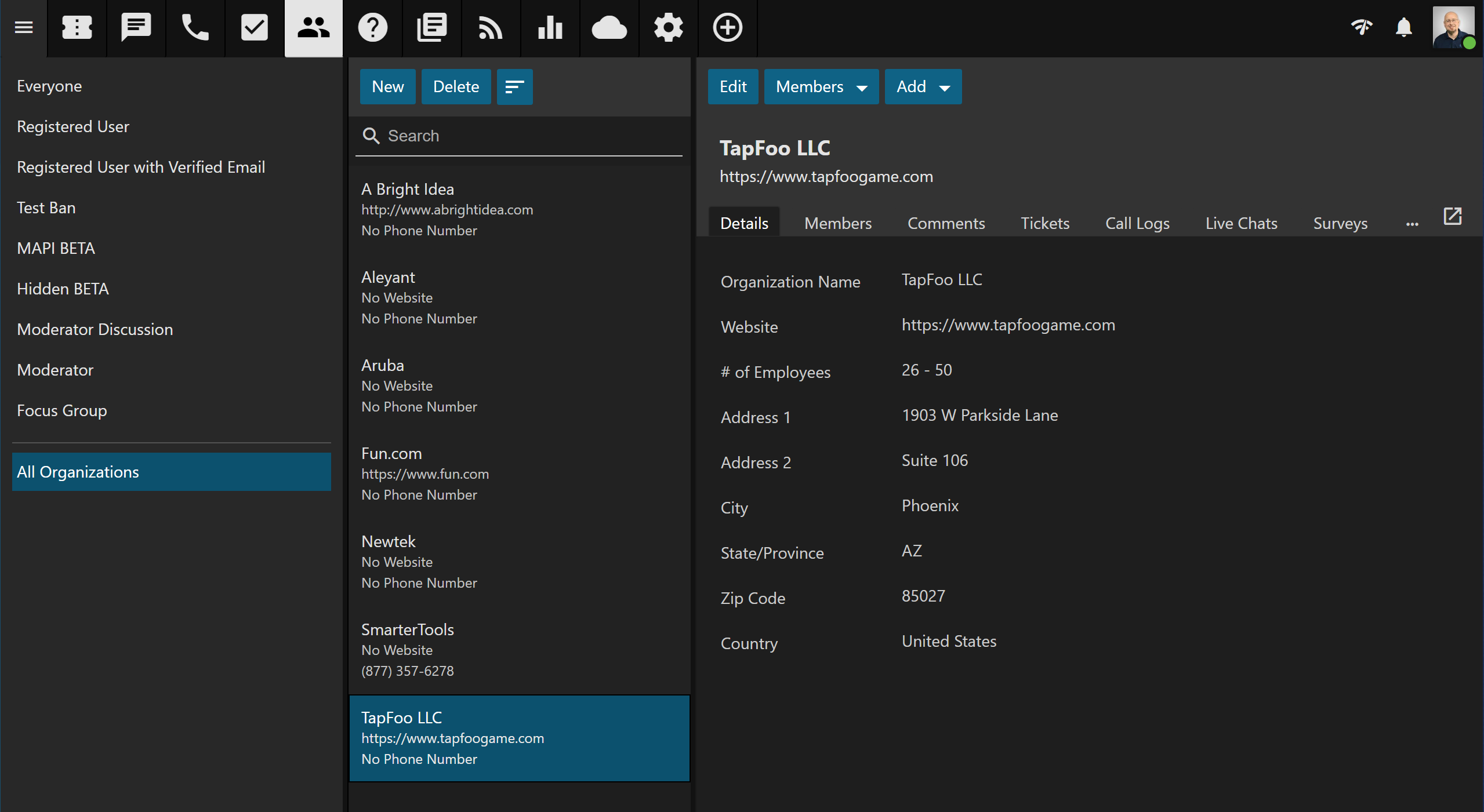 SmarterTrack Organizations